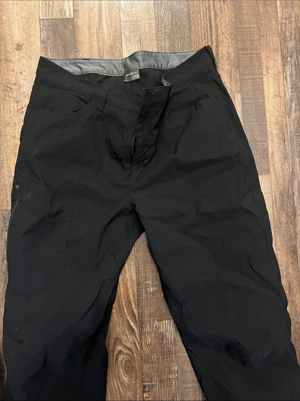 Eddie Bauer Black Men's Outdoor Pants- Lined for Warm Weather 34x36